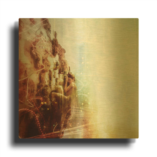 'How To Disappear Completely' By Mario Sanchez Nevado Gold Metal Wall Art