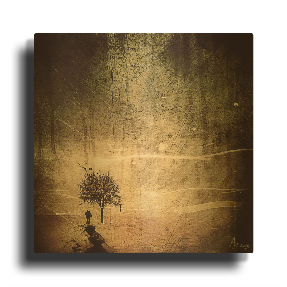 'A Fine Day To Exit' By Mario Sanchez Nevado Gold Metal Wall Art