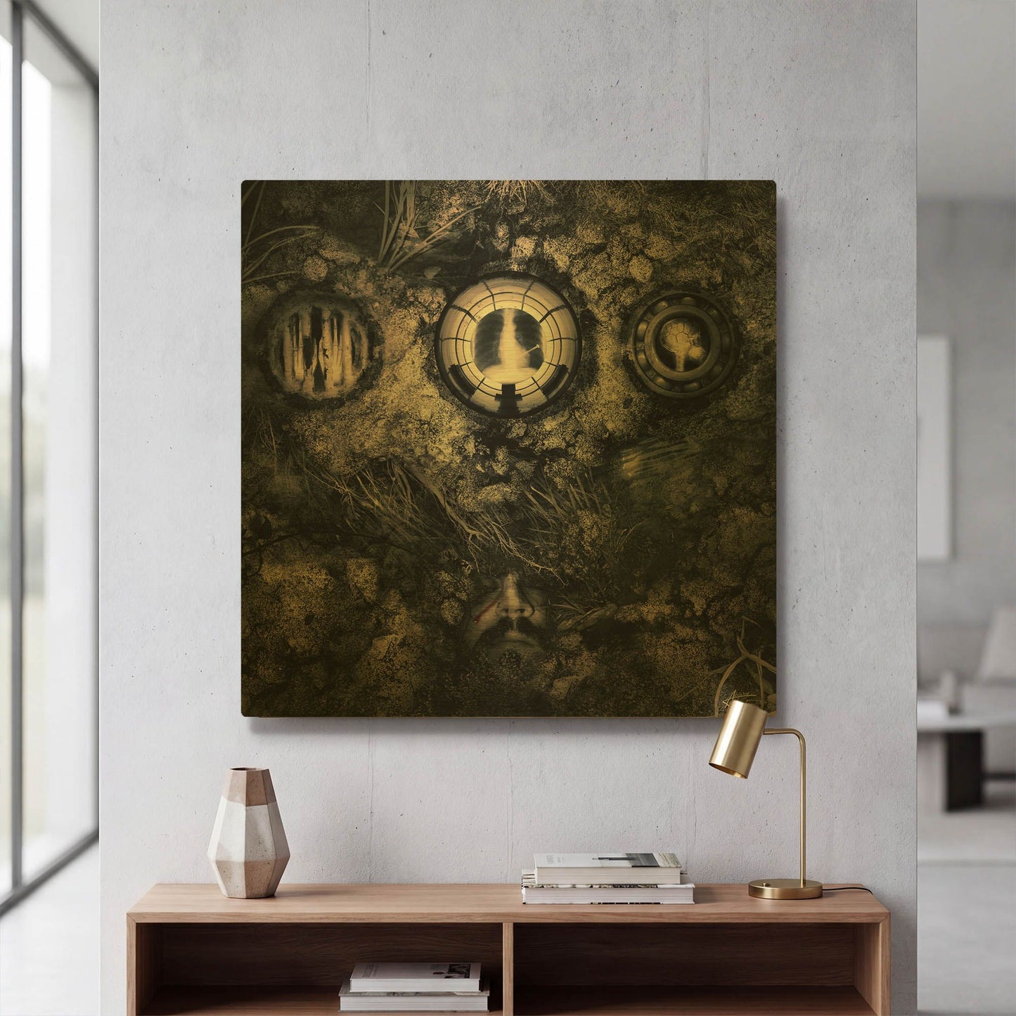 'The Man That Failed' By Mario Sanchez Nevado Gold Metal Wall Art