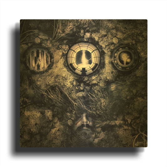 'The Man That Failed' By Mario Sanchez Nevado Gold Metal Wall Art