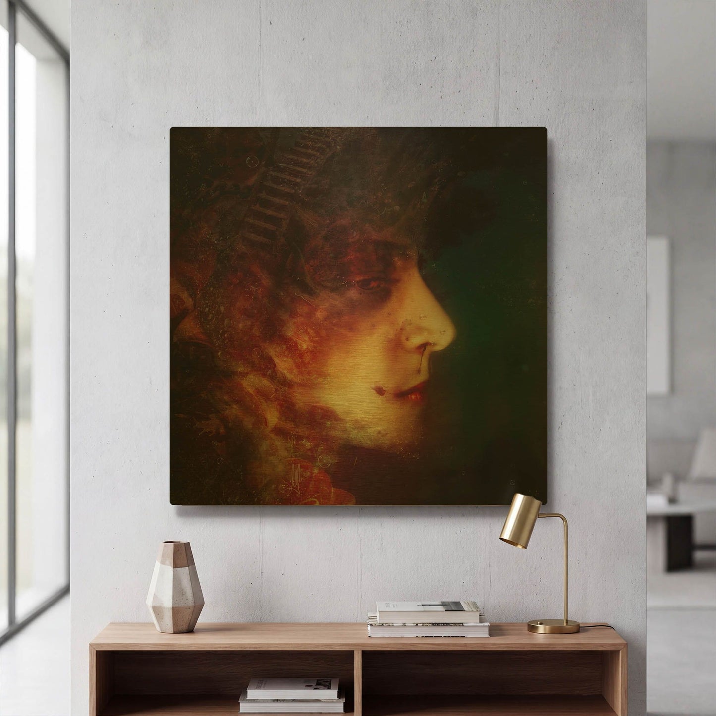 'A Moment Of Doubt' By Mario Sanchez Nevado Gold Metal Wall Art