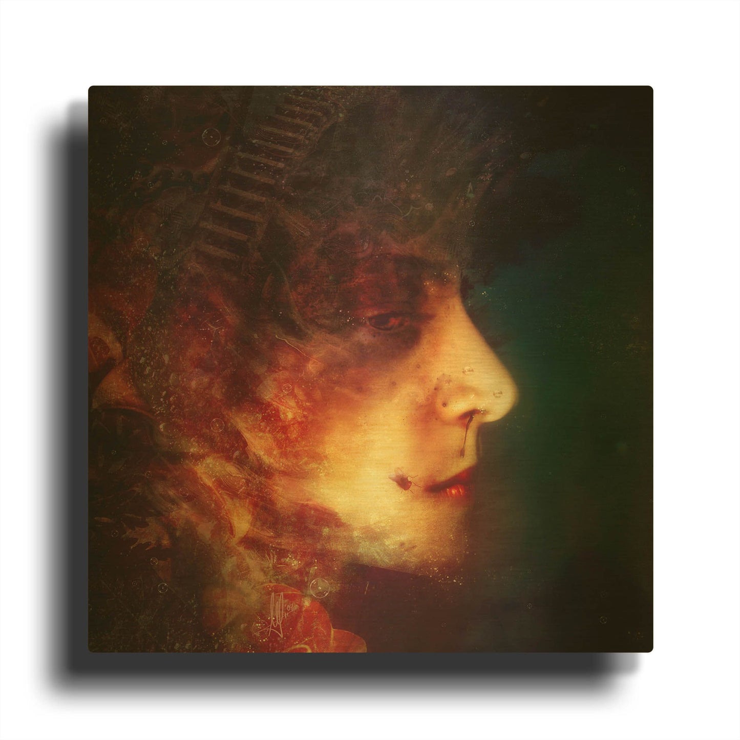 'A Moment Of Doubt' By Mario Sanchez Nevado Gold Metal Wall Art
