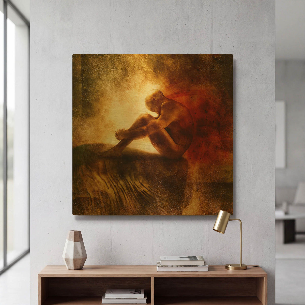 'Exile' By Mario Sanchez Nevado Gold Metal Wall Art