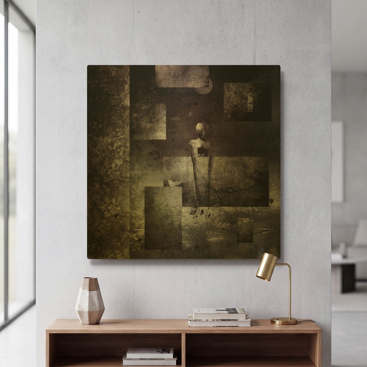 'Retrospect' By Mario Sanchez Nevado Gold Metal Wall Art