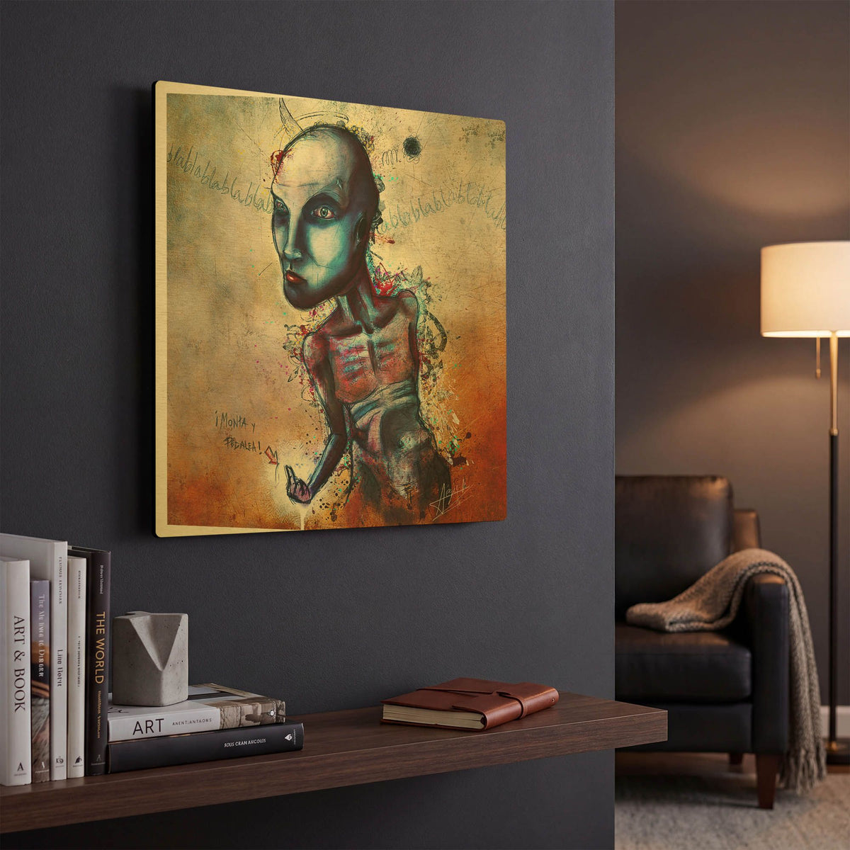 'Shut The F Up' By Mario Sanchez Nevado Gold Metal Wall Art