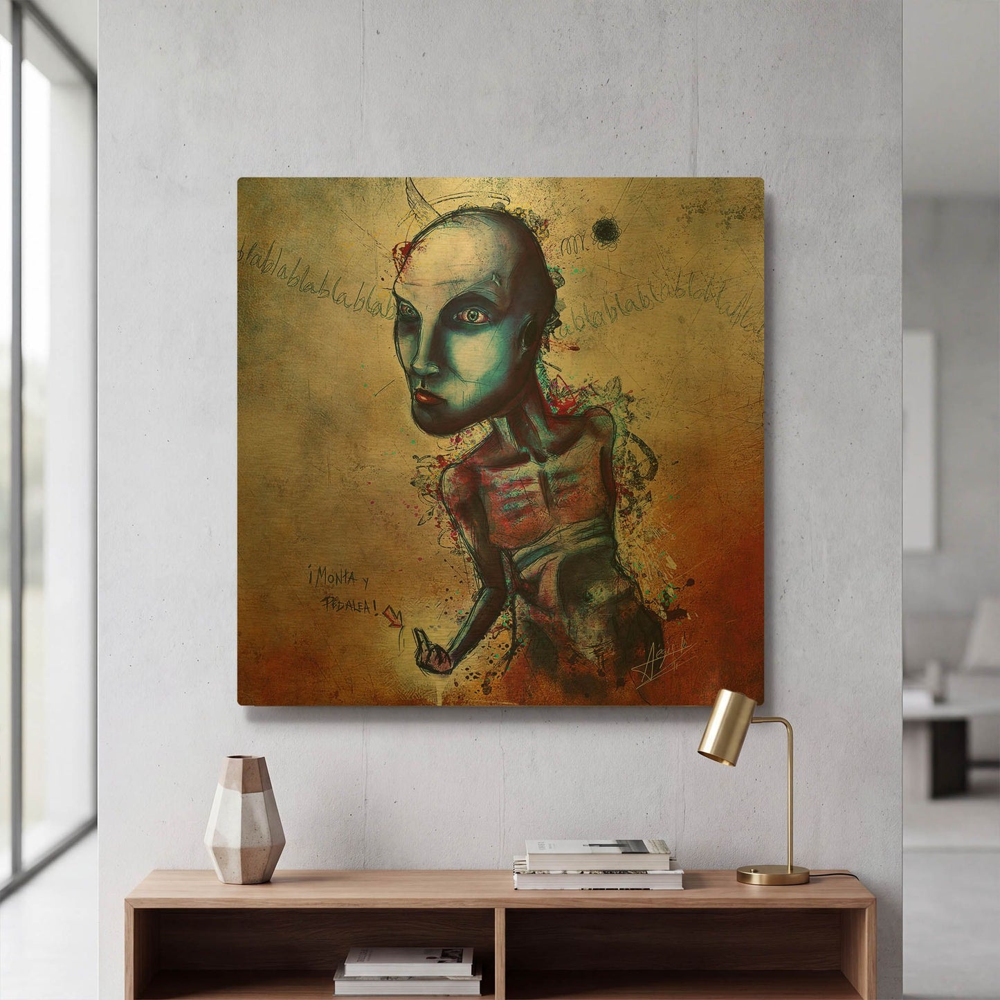 'Shut The F Up' By Mario Sanchez Nevado Gold Metal Wall Art