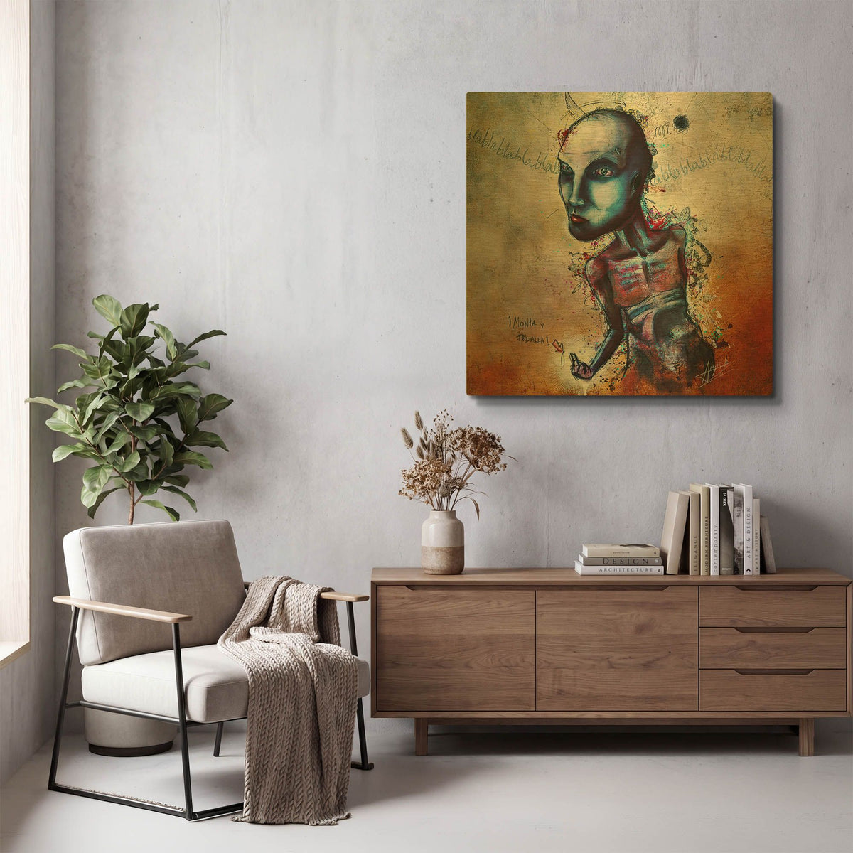 'Shut The F Up' By Mario Sanchez Nevado Gold Metal Wall Art
