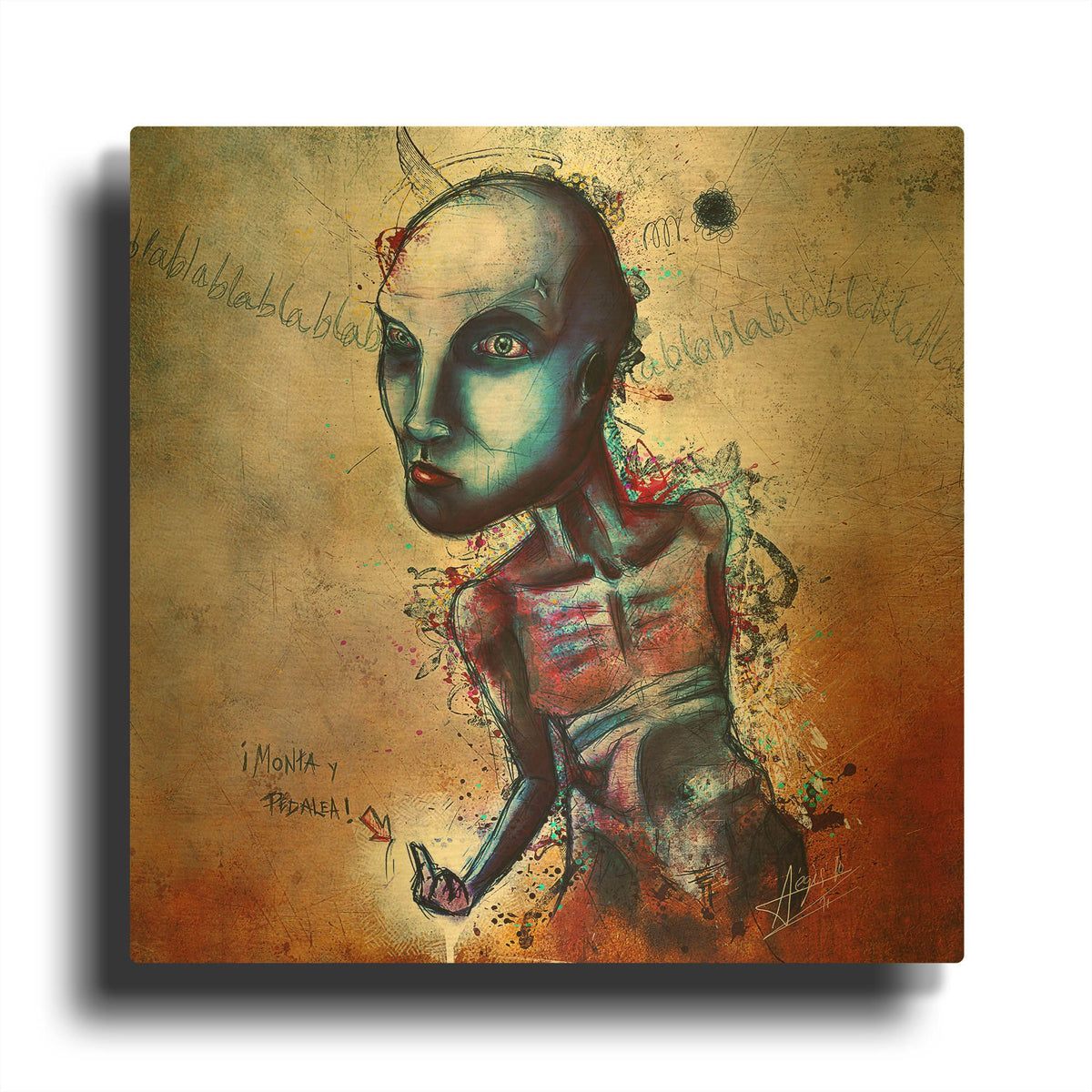 'Shut The F Up' By Mario Sanchez Nevado Gold Metal Wall Art