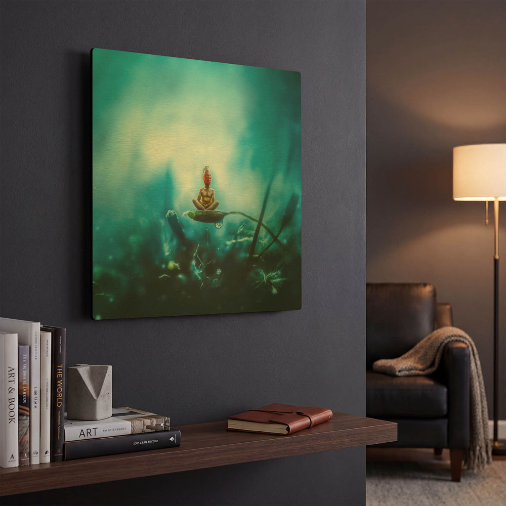 'Temporary Peace' By Mario Sanchez Nevado Gold Metal Wall Art