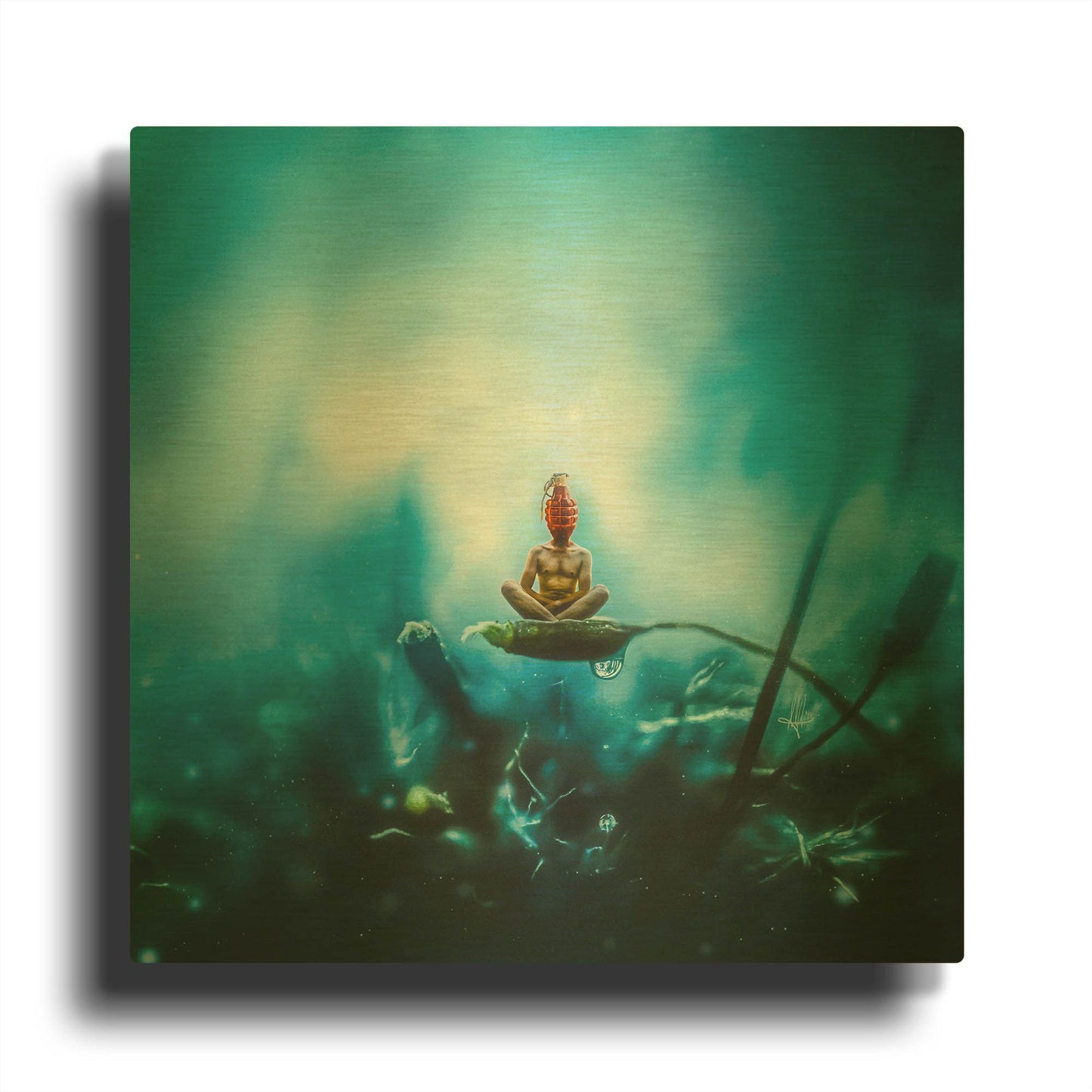 'Temporary Peace' By Mario Sanchez Nevado Gold Metal Wall Art