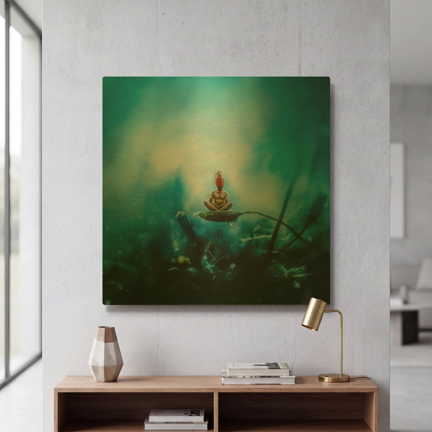 'Temporary Peace' By Mario Sanchez Nevado Gold Metal Wall Art