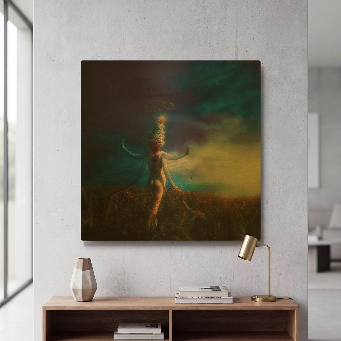 'Scarecrow' By Mario Sanchez Nevado Gold Metal Wall Art
