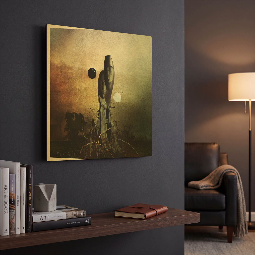 'Postlife' By Mario Sanchez Nevado Gold Metal Wall Art