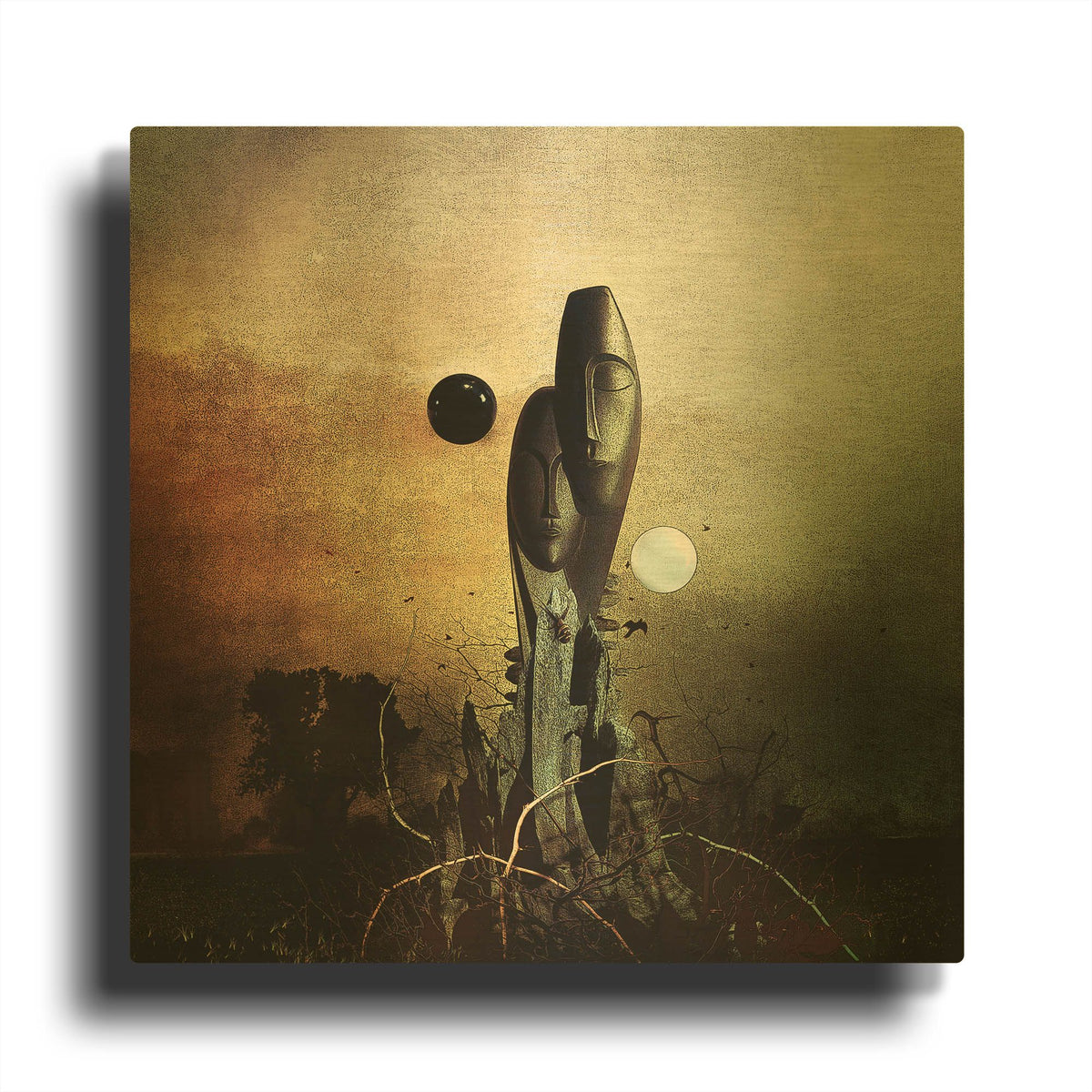 'Postlife' By Mario Sanchez Nevado Gold Metal Wall Art