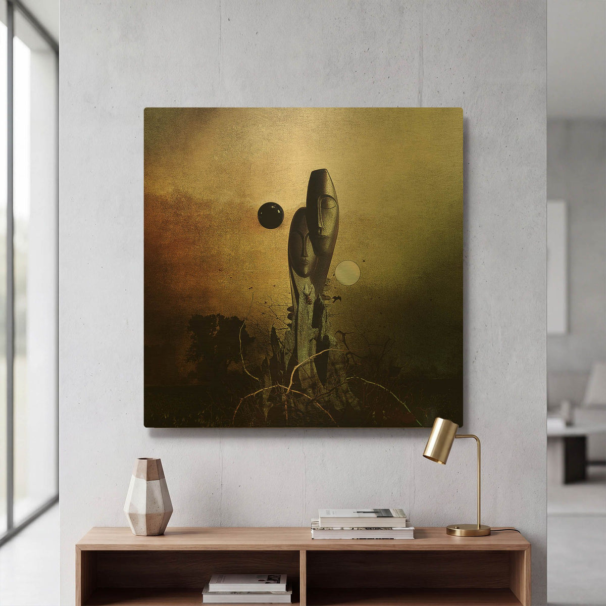 'Postlife' By Mario Sanchez Nevado Gold Metal Wall Art