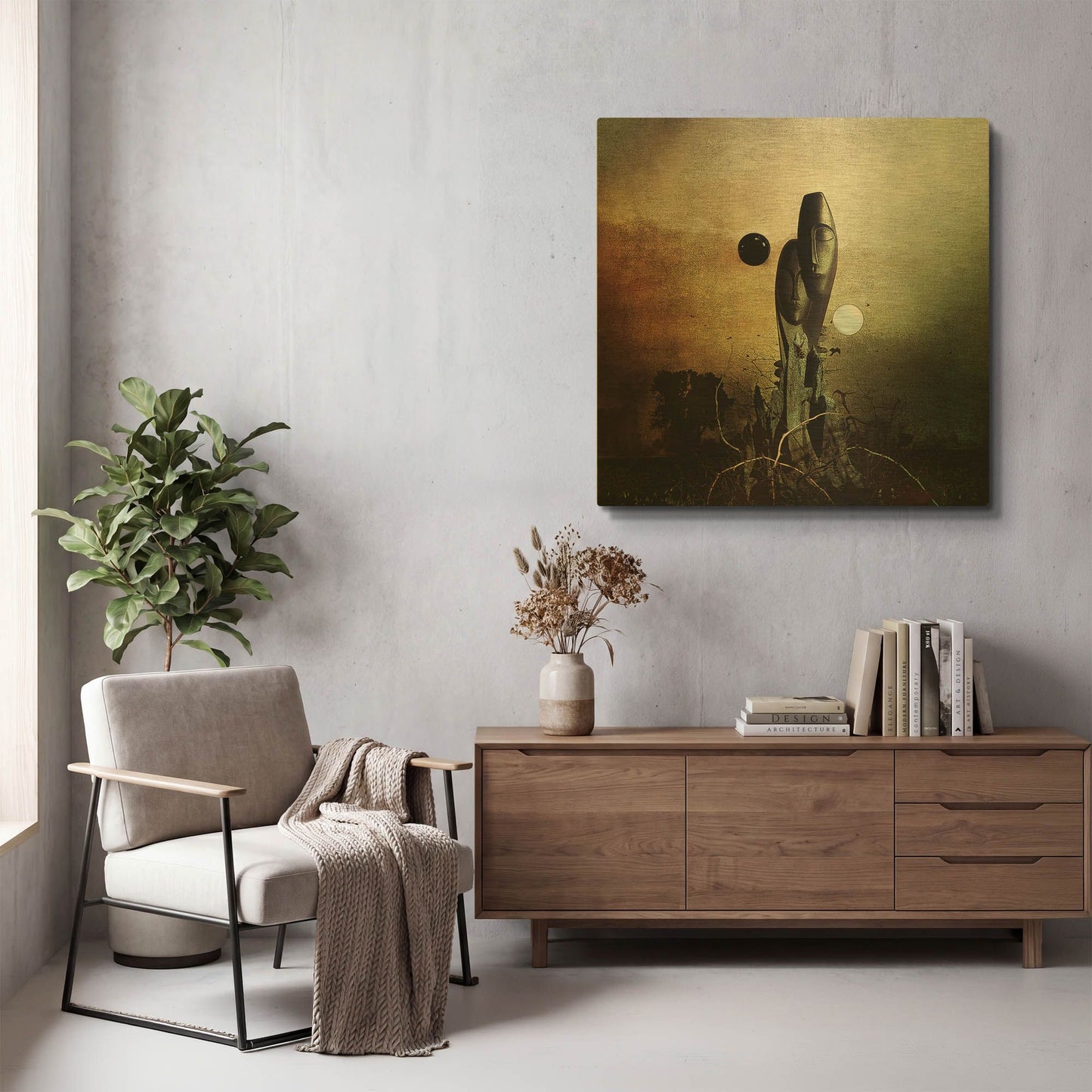 'Postlife' By Mario Sanchez Nevado Gold Metal Wall Art