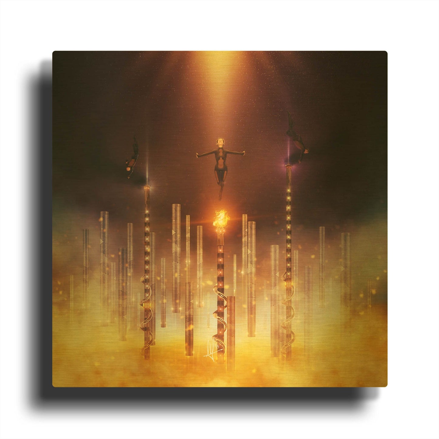 'Prometheus' By Mario Sanchez Nevado Gold Metal Wall Art