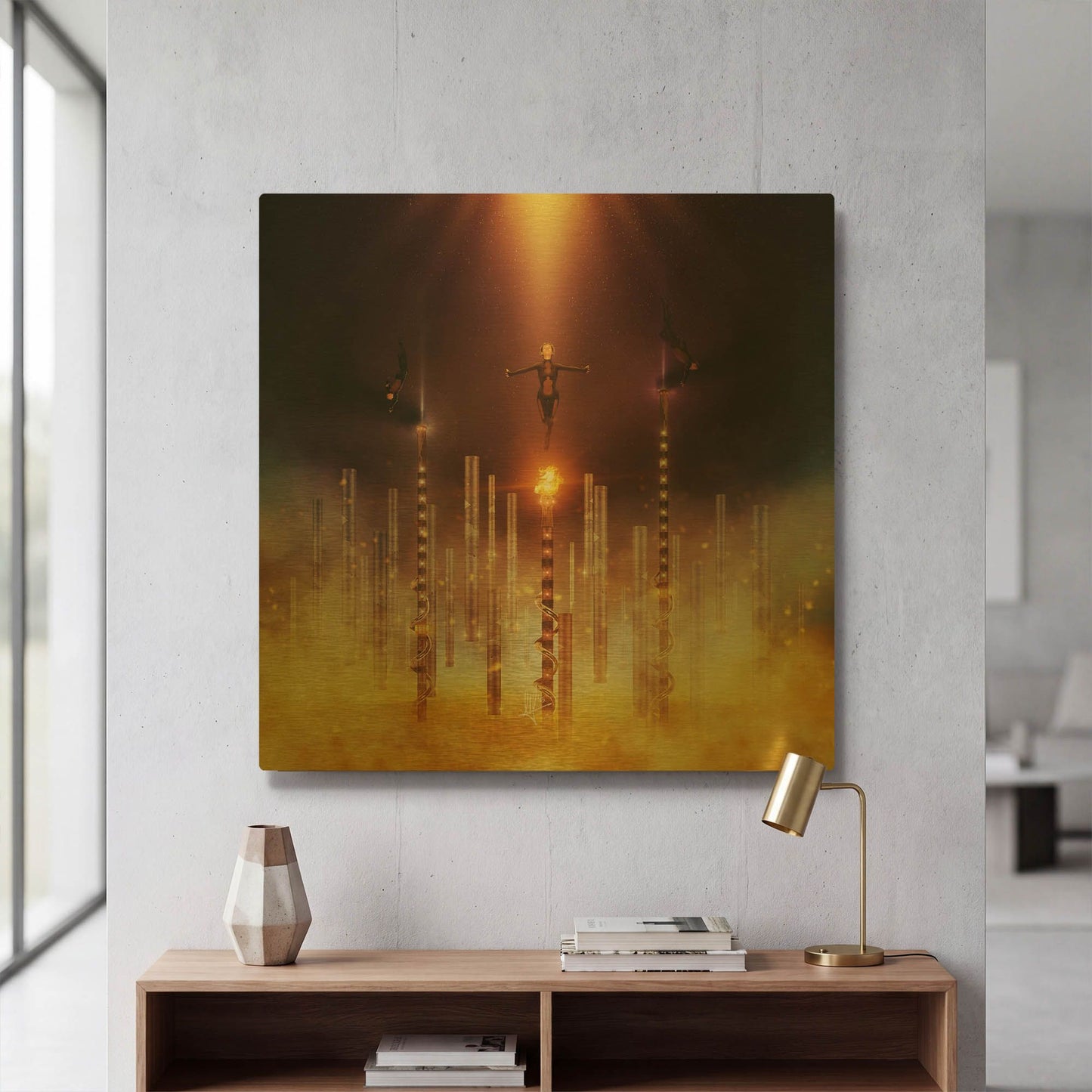 'Prometheus' By Mario Sanchez Nevado Gold Metal Wall Art