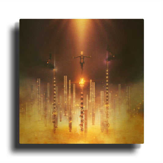 'Prometheus' By Mario Sanchez Nevado Gold Metal Wall Art