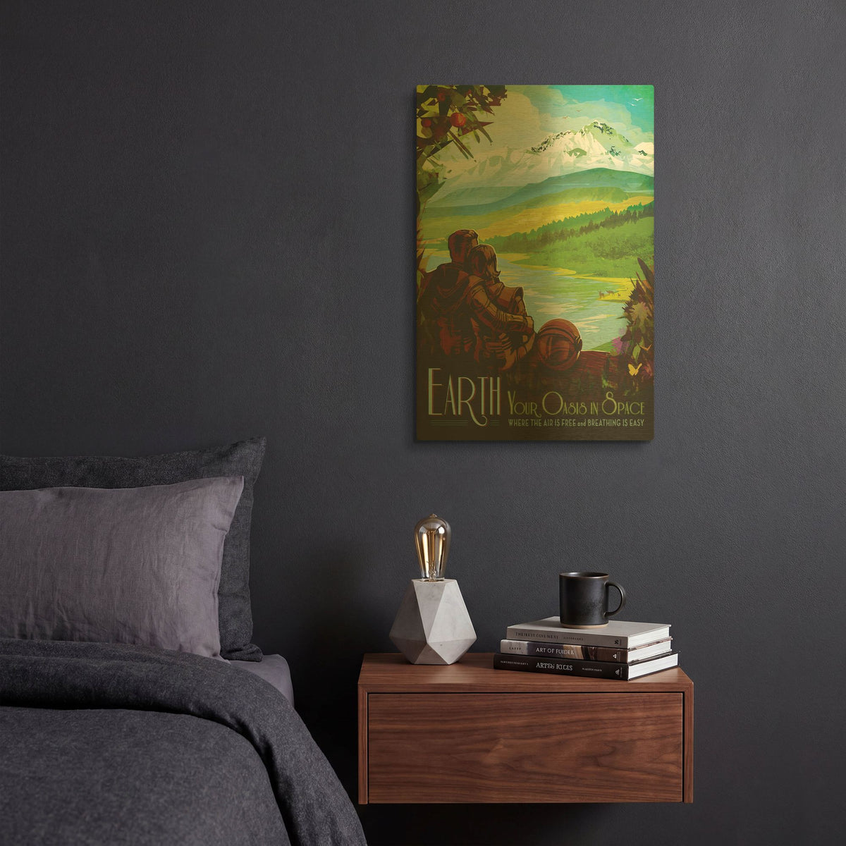 'Earth' By NASA Posters Gold Metal Wall Art