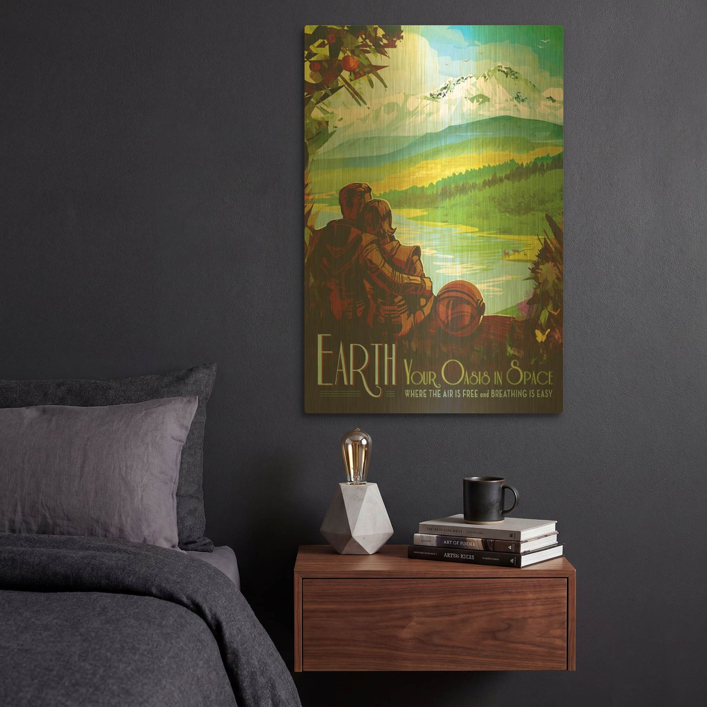 'Earth' By NASA Posters Gold Metal Wall Art