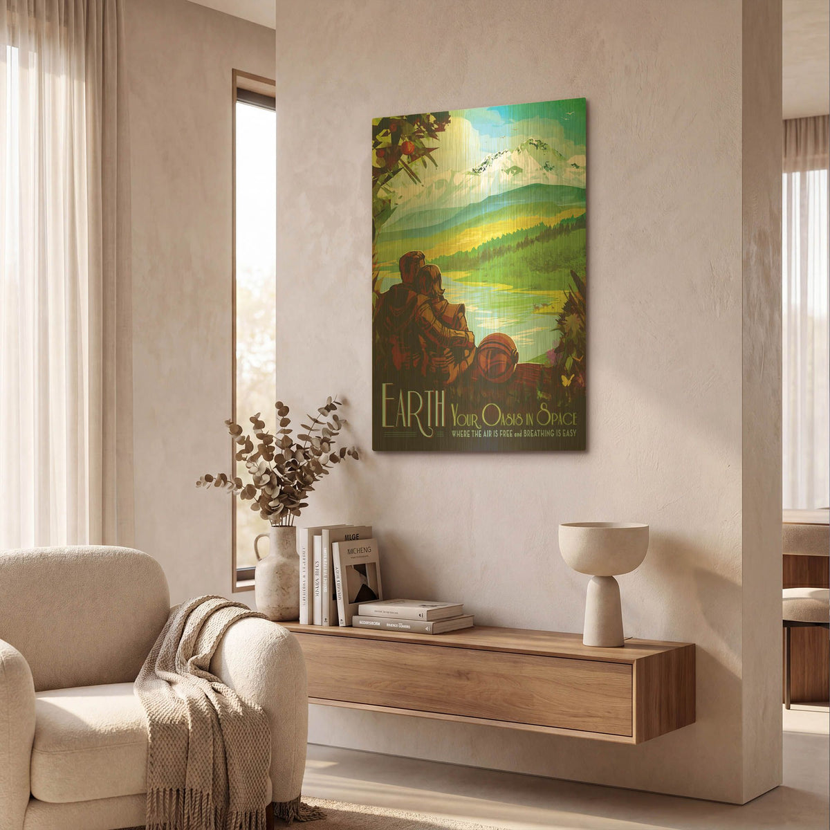 'Earth' By NASA Posters Gold Metal Wall Art