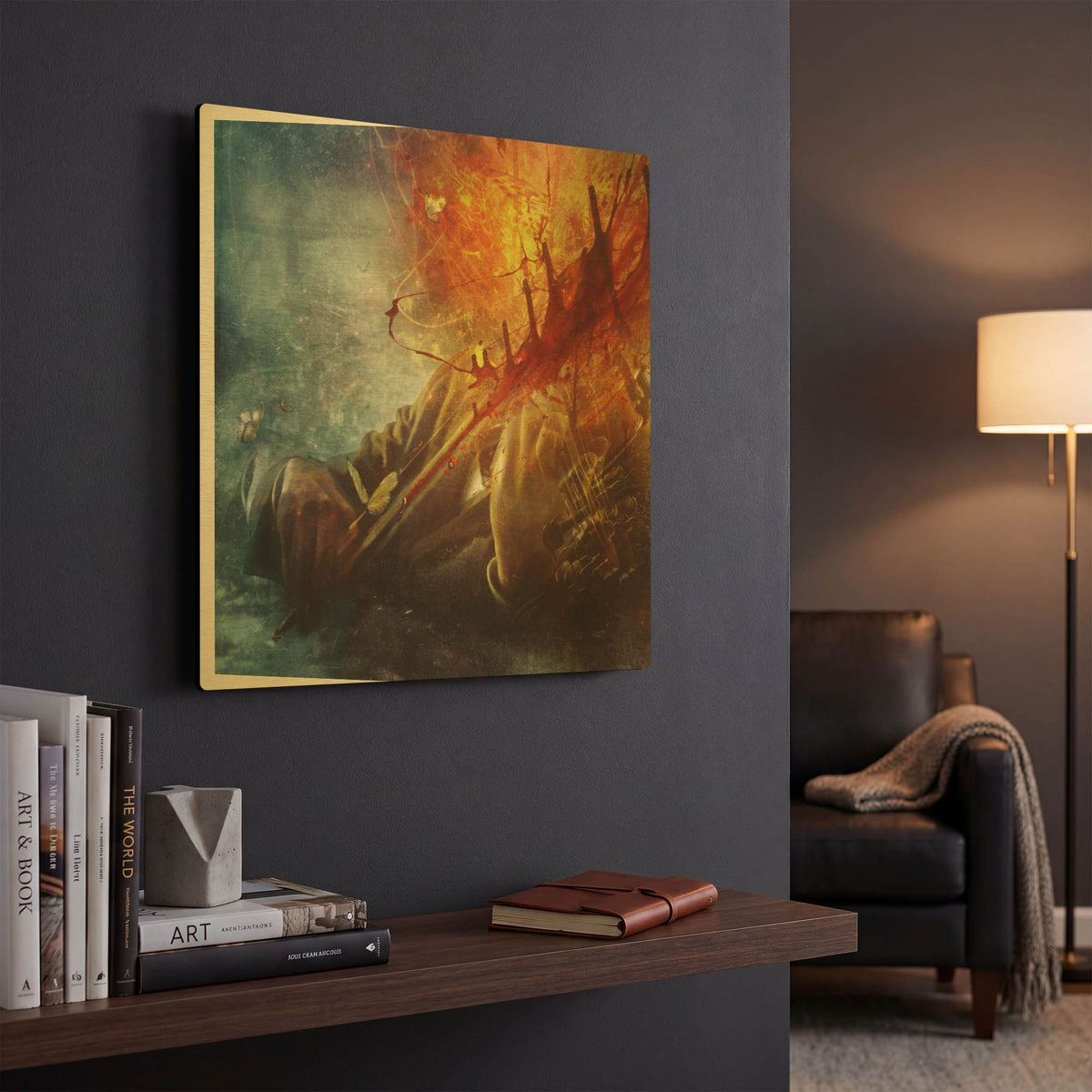 'A Look Into The Abyss' By Mario Sanchez Nevado Gold Metal Wall Art