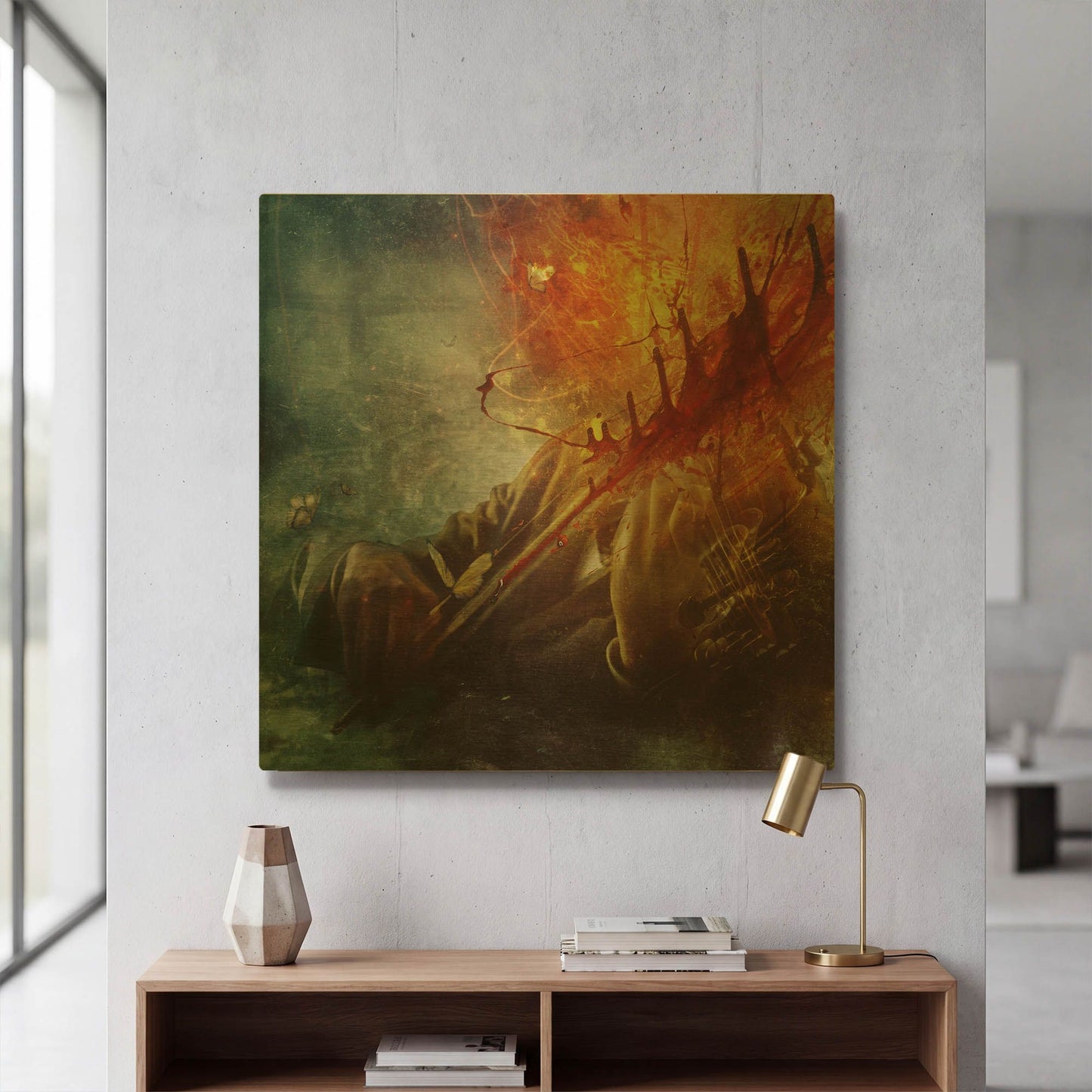 'A Look Into The Abyss' By Mario Sanchez Nevado Gold Metal Wall Art