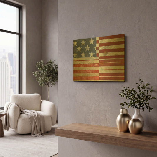 'Flag of Independence' By LUXE Gold Metal Wall Art