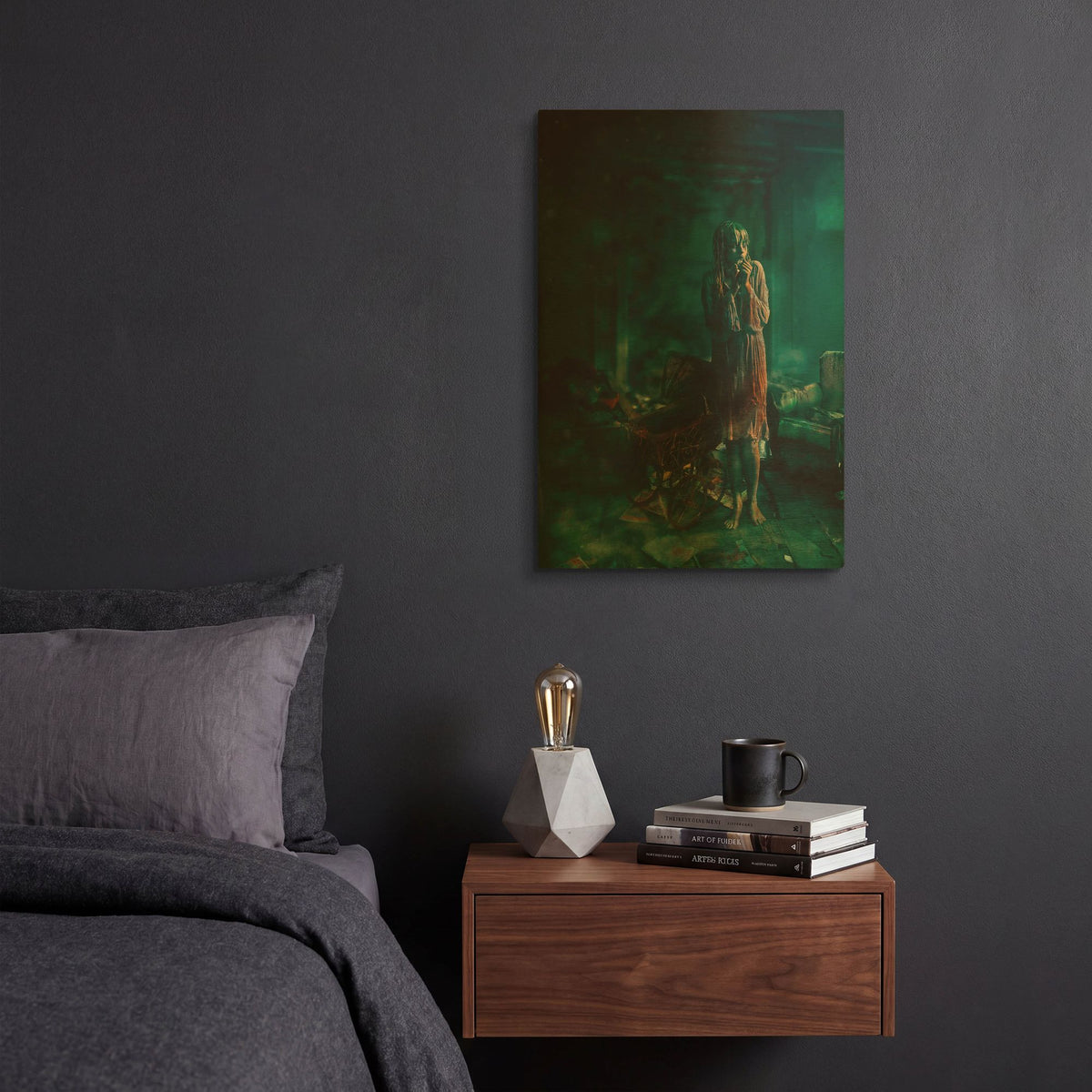 'At Night' By Mario Sanchez Nevado Gold Metal Wall Art