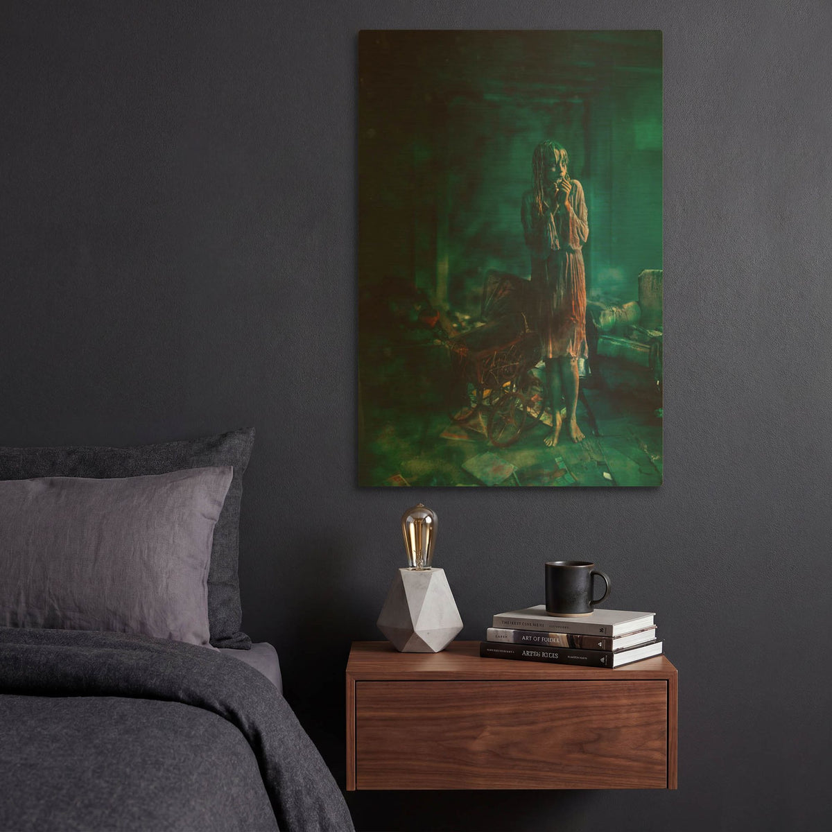 'At Night' By Mario Sanchez Nevado Gold Metal Wall Art