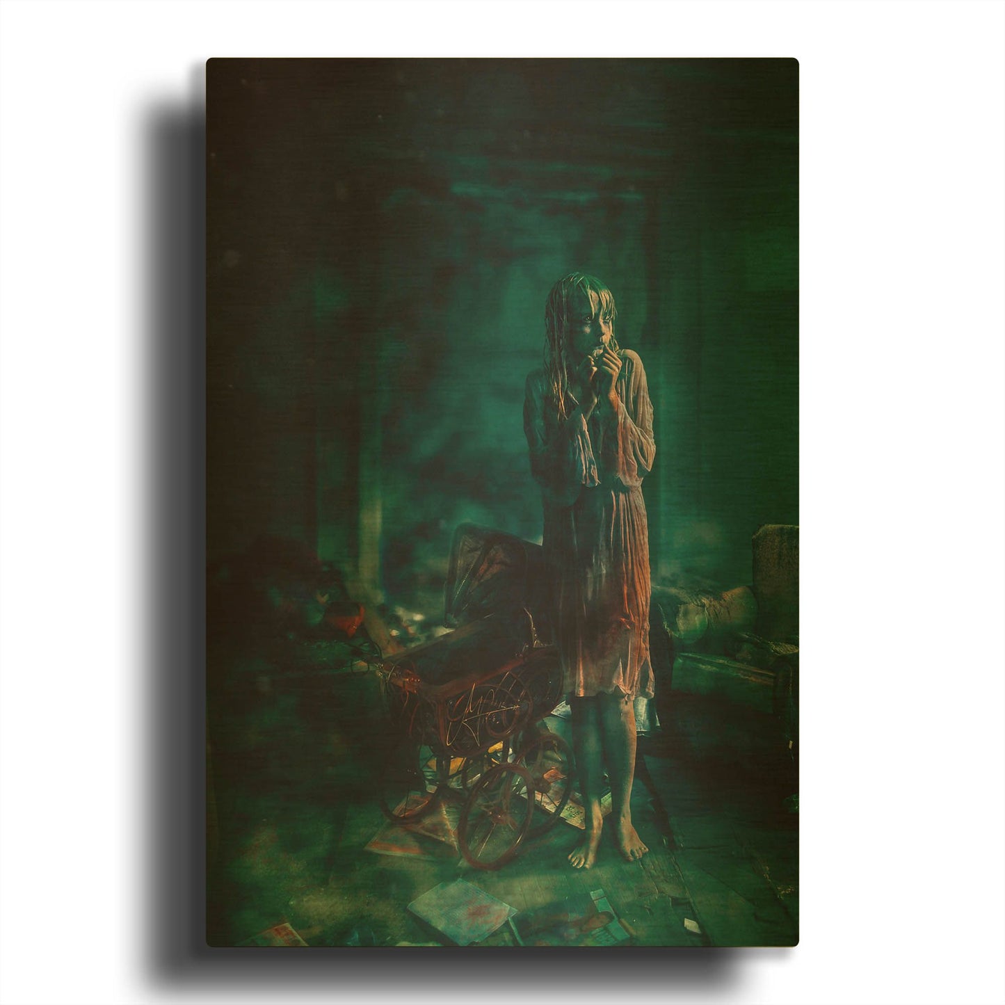 'At Night' By Mario Sanchez Nevado Gold Metal Wall Art