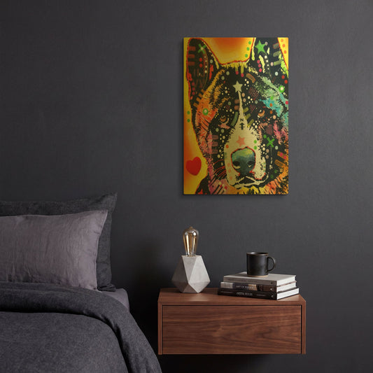 'Akita 1' By Dean Russo Gold Metal Wall Art