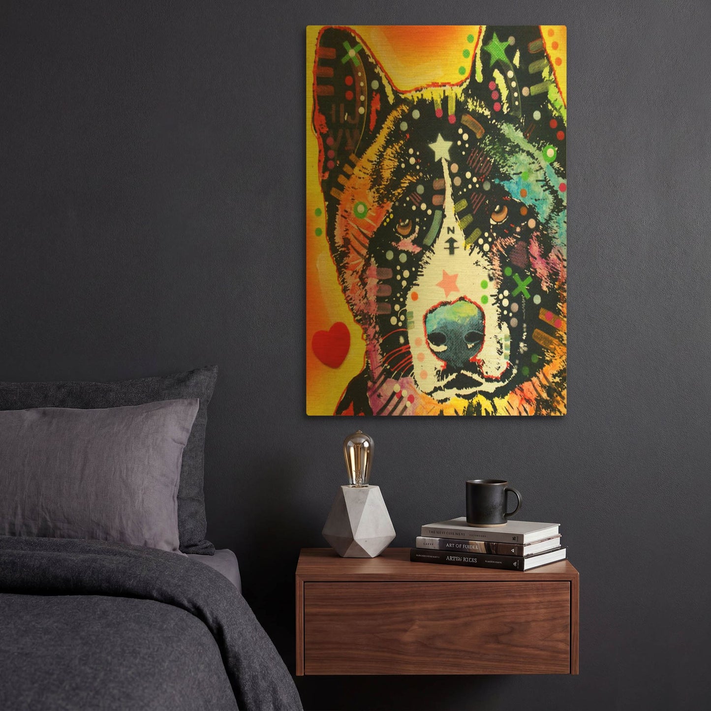 'Akita 1' By Dean Russo Gold Metal Wall Art