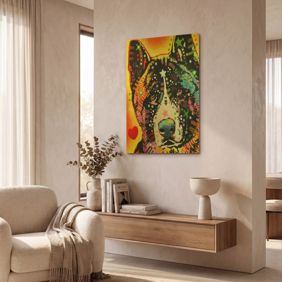 'Akita 1' By Dean Russo Gold Metal Wall Art