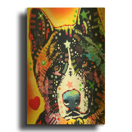 'Akita 1' By Dean Russo Gold Metal Wall Art