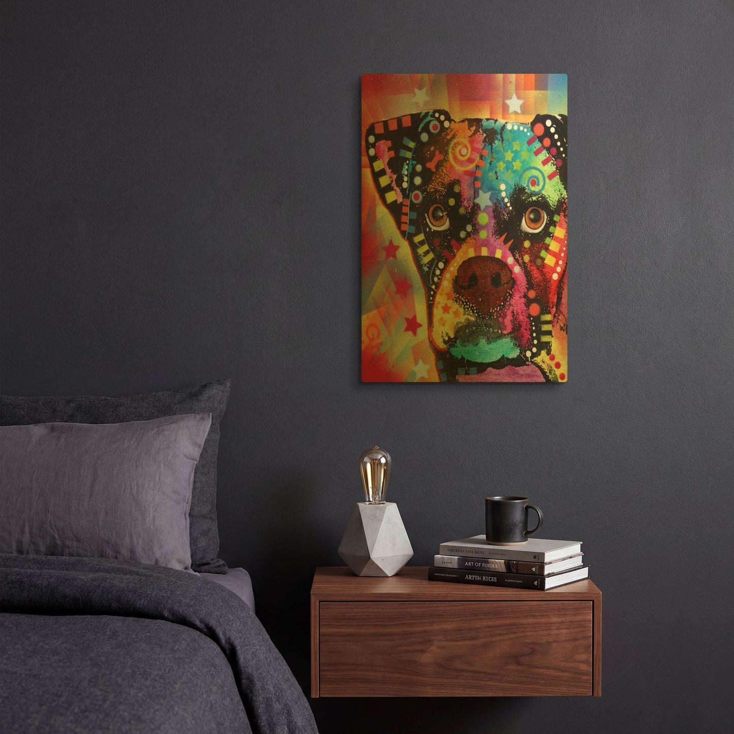 'Boxer Cubism' By Dean Russo Gold Metal Wall Art