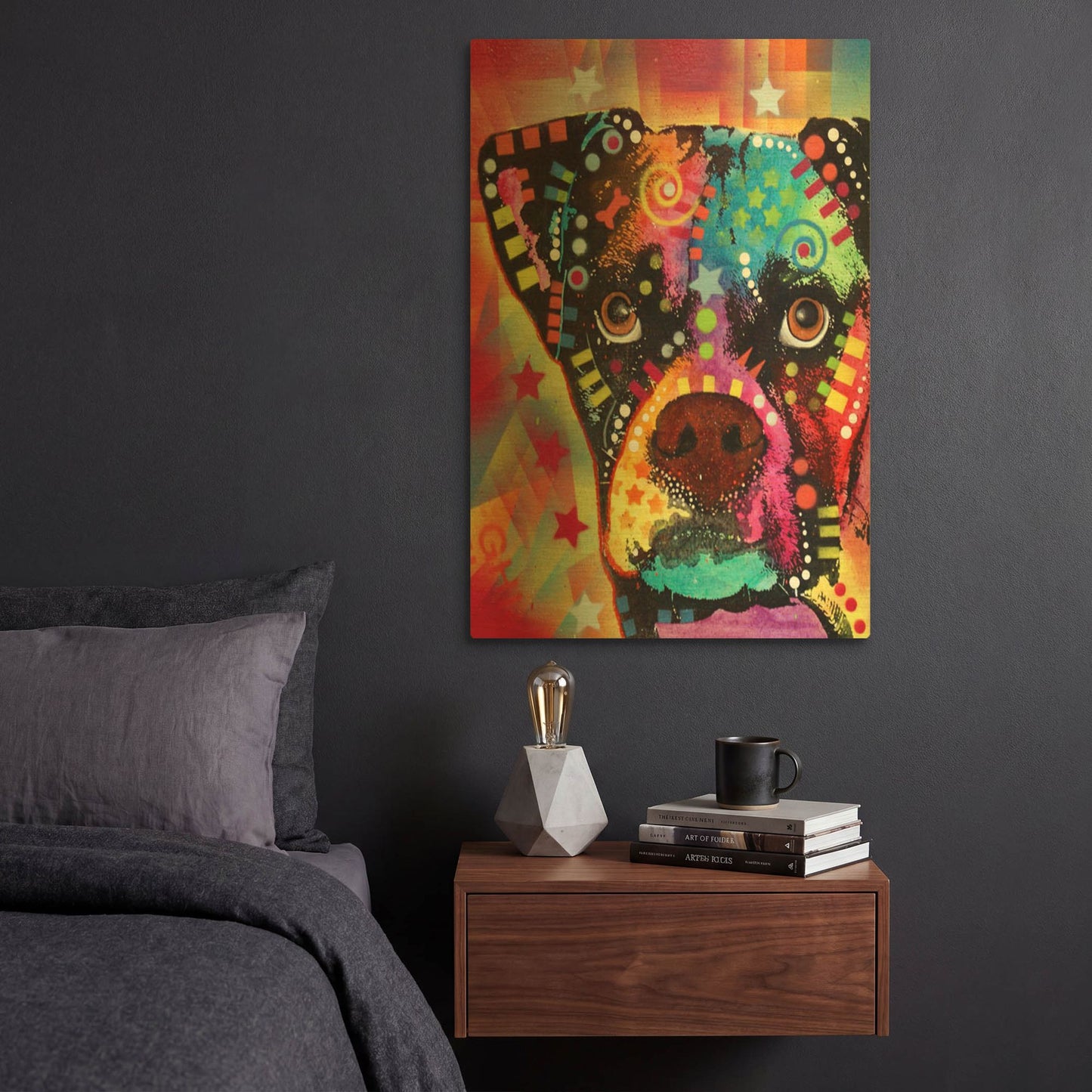 'Boxer Cubism' By Dean Russo Gold Metal Wall Art