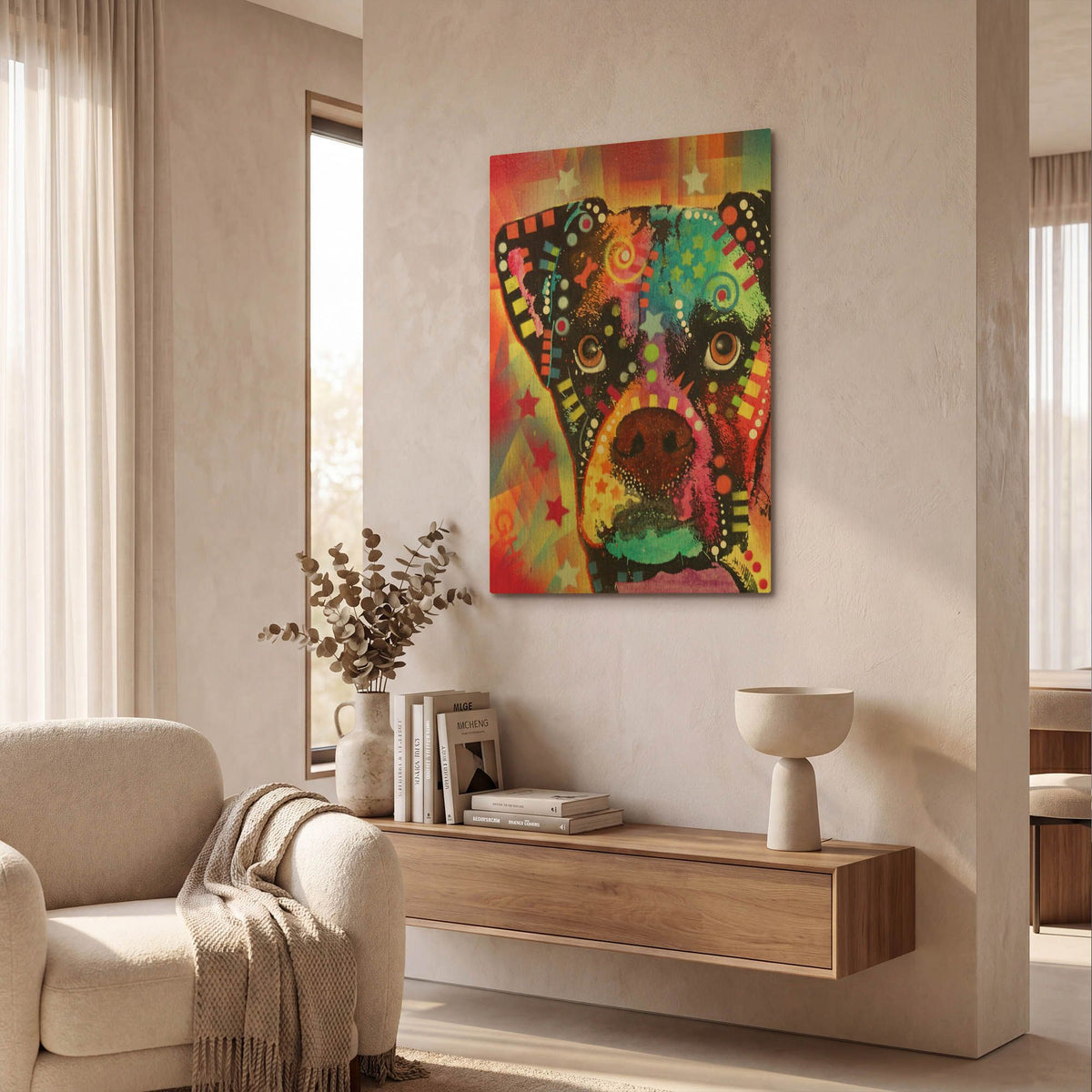 'Boxer Cubism' By Dean Russo Gold Metal Wall Art