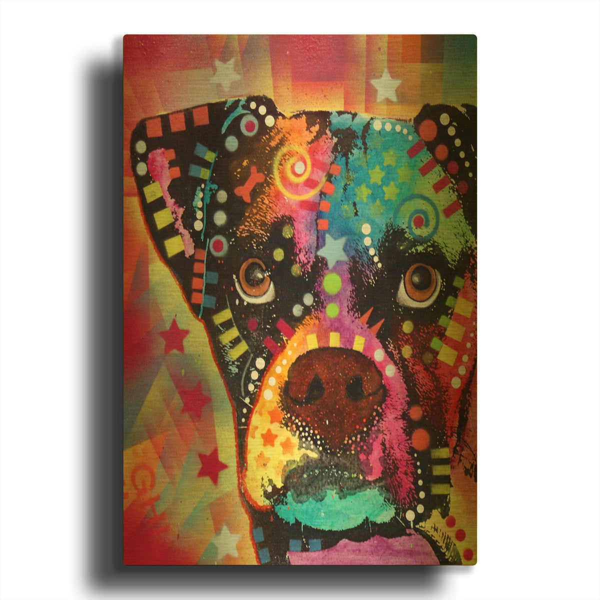 'Boxer Cubism' By Dean Russo Gold Metal Wall Art