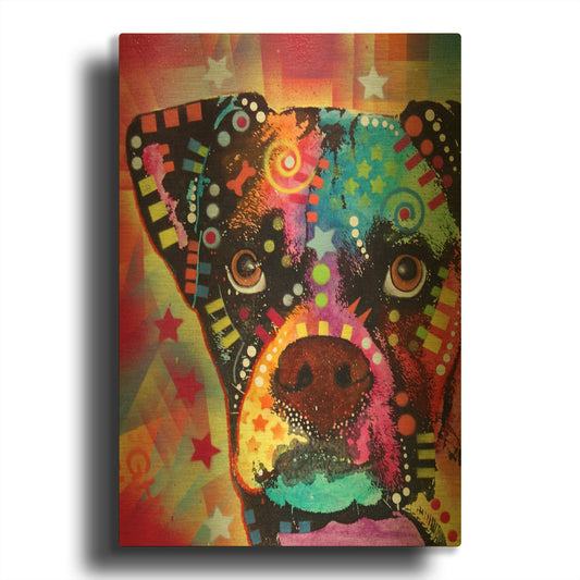 'Boxer Cubism' By Dean Russo Gold Metal Wall Art