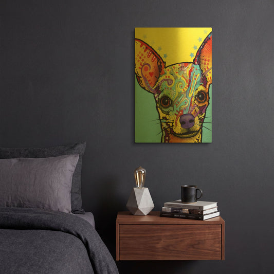 'Chihuahua I' By Dean Russo Gold Metal Wall Art