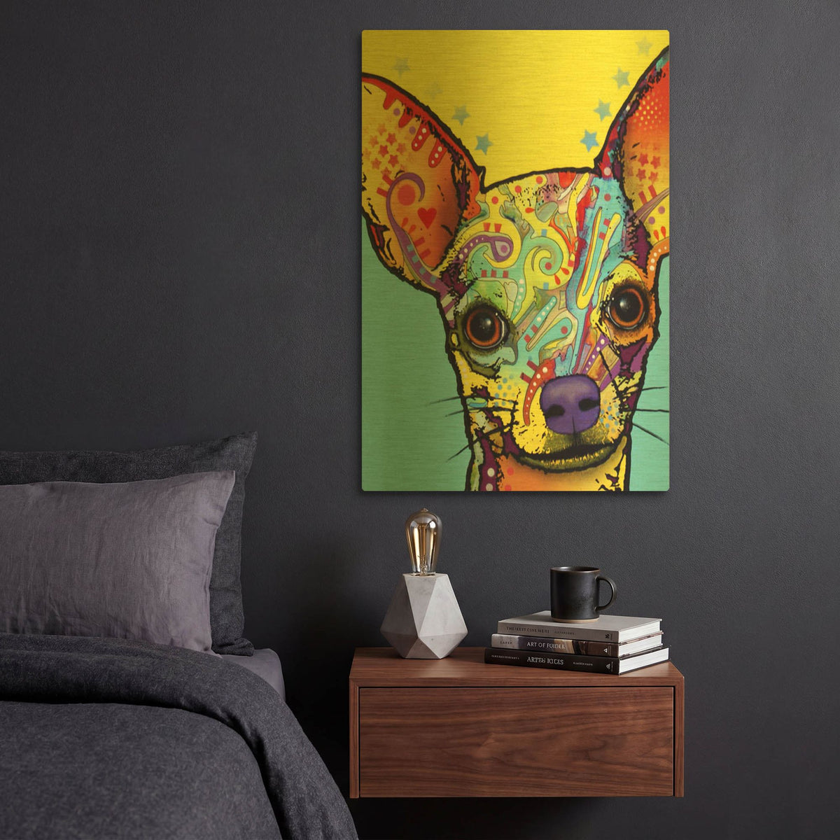 'Chihuahua I' By Dean Russo Gold Metal Wall Art