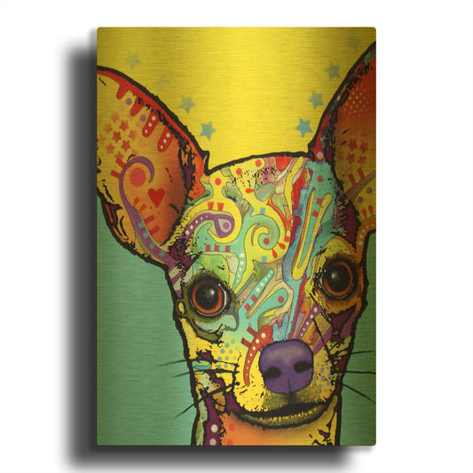 'Chihuahua I' By Dean Russo Gold Metal Wall Art