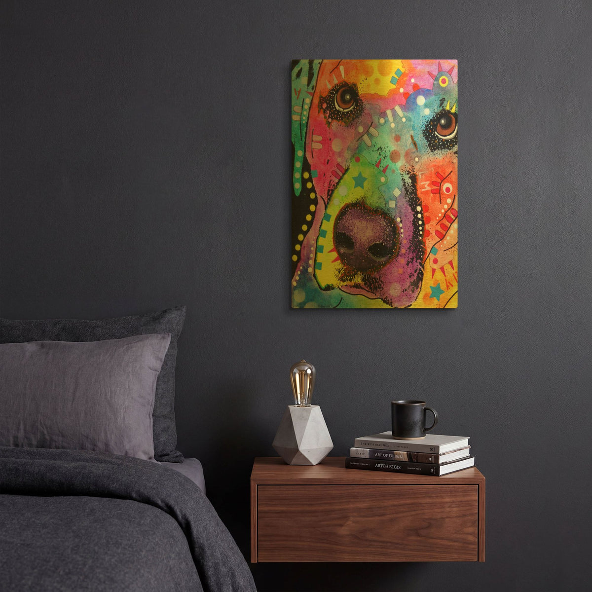 'Closeup Labrador' By Dean Russo Gold Metal Wall Art