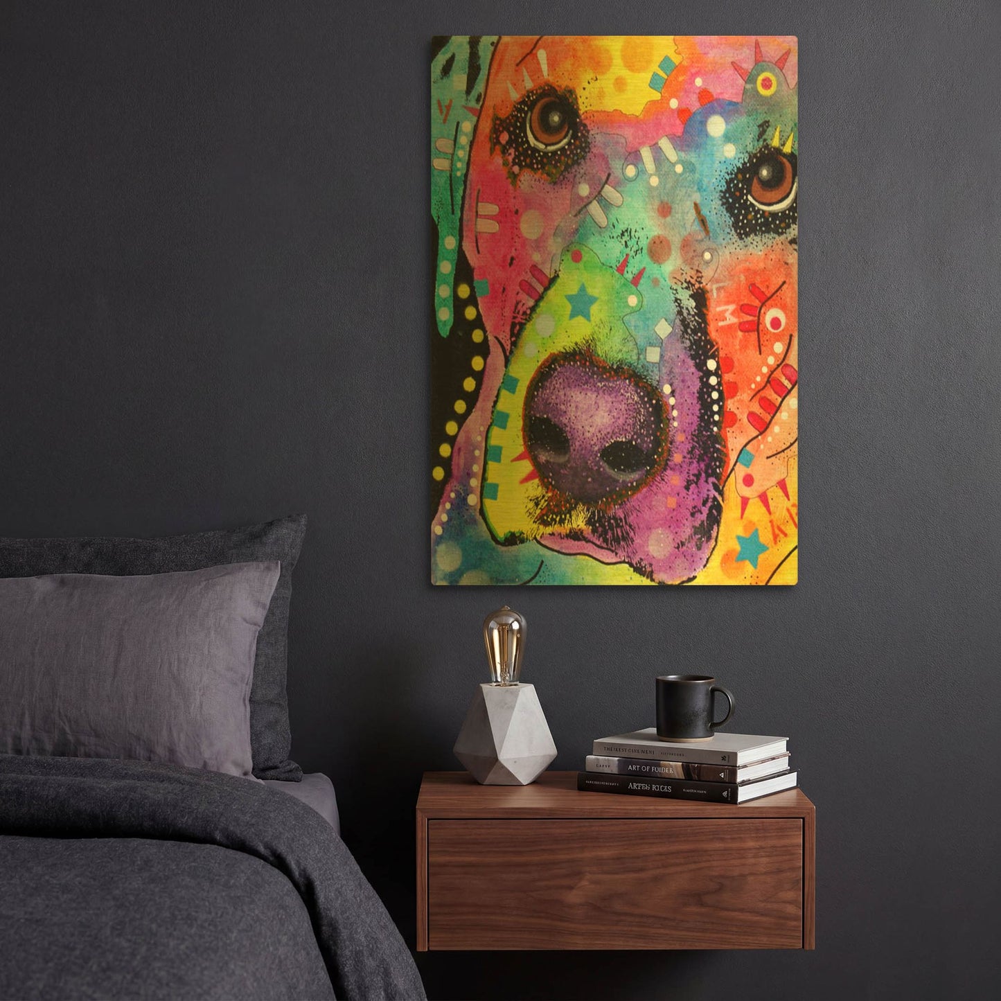 'Closeup Labrador' By Dean Russo Gold Metal Wall Art