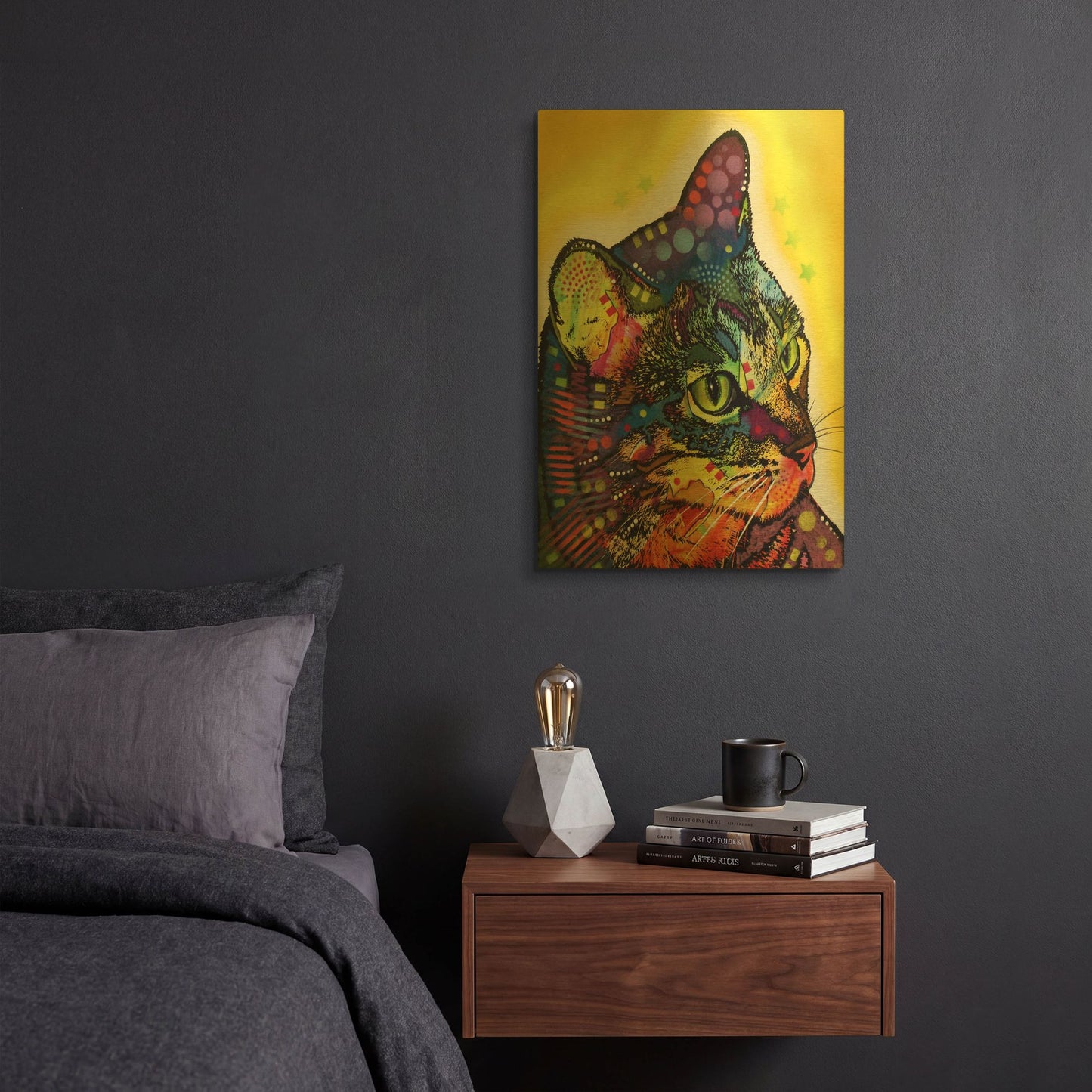 'Confident Cat' By Dean Russo Gold Metal Wall Art