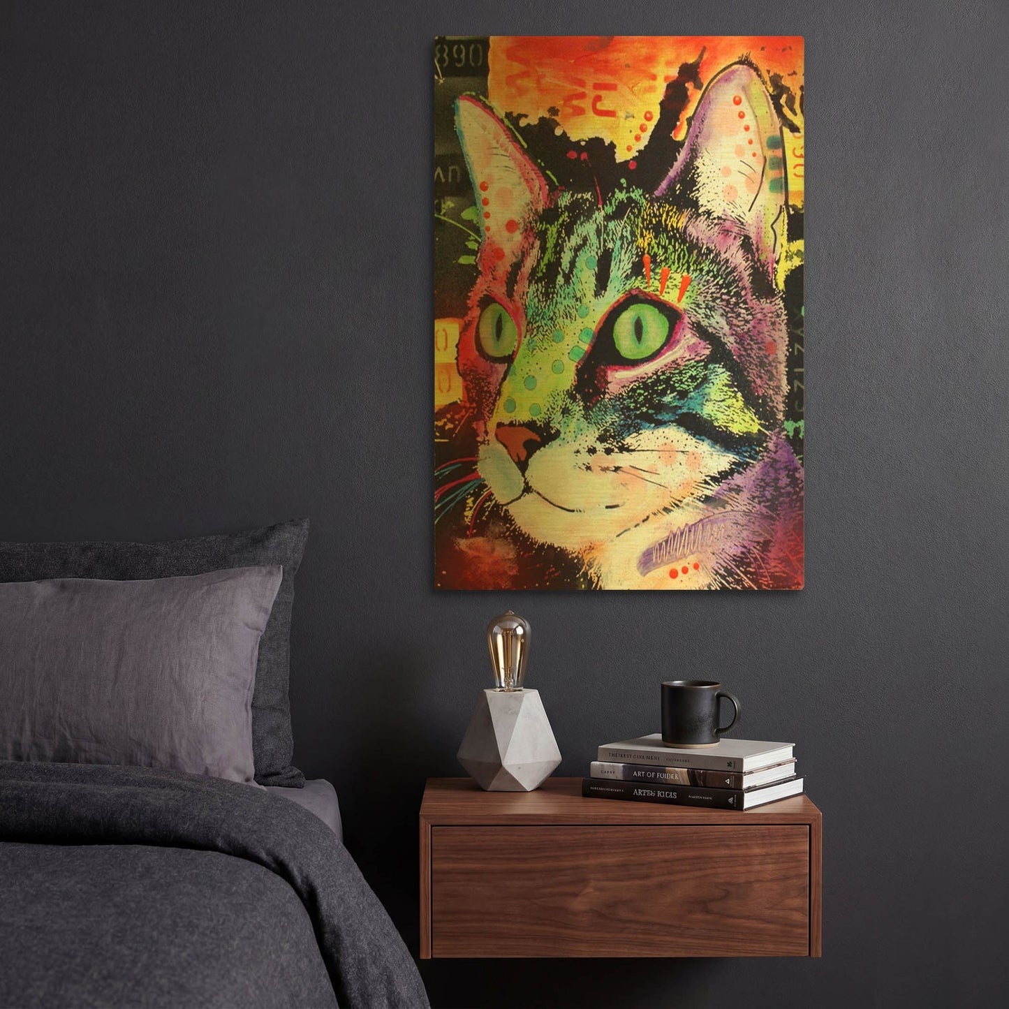 'Curiosity Cat' By Dean Russo Gold Metal Wall Art