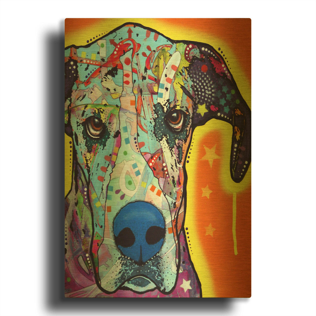 'Great Dane' By Dean Russo Gold Metal Wall Art