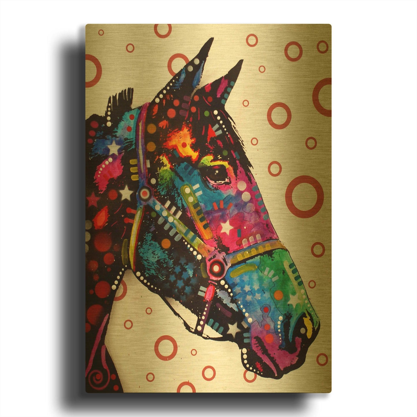 'Horse 1' By Dean Russo Gold Metal Wall Art